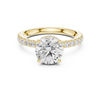 2.17 CT Round Cut Lab Grown Hidden Halo Pave Set 14K Gold Engagement Ring