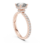 Hidden Halo Cushion Lab Grown Pave 10K Engagement Ring
