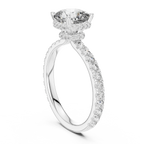 Hidden Halo Cushion Lab Grown Pave 10K Engagement Ring