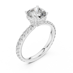 Hidden Halo Cushion Lab Grown Pave 10K Engagement Ring