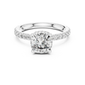 Hidden Halo Cushion Lab Grown Pave 10K Engagement Ring