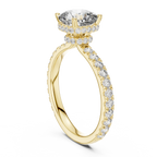 Hidden Halo Cushion Lab Grown Pave 10K Engagement Ring