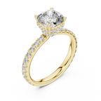 Hidden Halo Cushion Lab Grown Pave 10K Engagement Ring