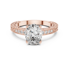 2.21 CT Oval Moissanite Vintage 18K Gold Engagement Ring