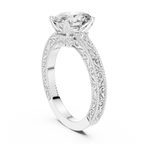2.21 CT Oval Moissanite Vintage 18K Gold Engagement Ring