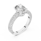 2.21 CT Oval Moissanite Vintage 18K Gold Engagement Ring