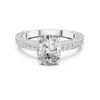 2.21 CT Oval Moissanite Vintage 18K Gold Engagement Ring