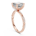 2.93 CTW Asscher Cut Diamond Hidden Halo Twisted Pavé Engagement Ring in 14K Yellow Gold