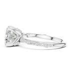 2.93 CTW Cushion Cut Diamond Hidden Halo Twisted Pavé Engagement Ring in 14K Yellow Gold