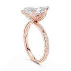 2.93 CTW Marquise Cut Diamond Hidden Halo Twisted Pavé Engagement Ring in 14K Yellow Gold