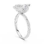 2.93 CTW Marquise Cut Diamond Hidden Halo Twisted Pavé Engagement Ring in 14K Yellow Gold