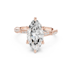 2.93 CTW Marquise Cut Diamond Hidden Halo Twisted Pavé Engagement Ring in 14K Yellow Gold