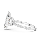 2.93 CTW Marquise Cut Diamond Hidden Halo Twisted Pavé Engagement Ring in 14K Yellow Gold
