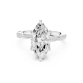 2.93 CTW Marquise Cut Diamond Hidden Halo Twisted Pavé Engagement Ring in 14K Yellow Gold