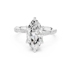 2.93 CTW Marquise Cut Diamond Hidden Halo Twisted Pavé Engagement Ring in 14K Yellow Gold