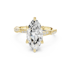 2.93 CTW Marquise Cut Diamond Hidden Halo Twisted Pavé Engagement Ring in 14K Yellow Gold