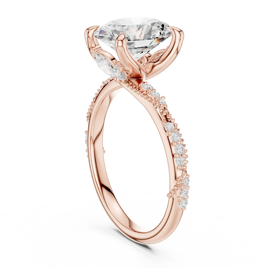 2.93 CTW Oval Cut Diamond Hidden Halo Twisted Pavé Engagement Ring in 14K Yellow Gold