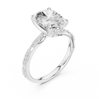 2.93 CTW Oval Cut Diamond Hidden Halo Twisted Pavé Engagement Ring in 14K Yellow Gold