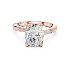 2.93 CTW Oval Cut Diamond Hidden Halo Twisted Pavé Engagement Ring in 14K Yellow Gold