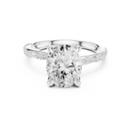 2.93 CTW Oval Cut Diamond Hidden Halo Twisted Pavé Engagement Ring in 14K Yellow Gold