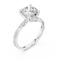 2.93 CTW Round Cut Diamond Hidden Halo Twisted Pavé Engagement Ring in 14K Yellow Gold