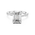 2.83 CT Emerald Moissanite Pave Engagement 925 Silver Ring