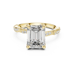 2.83 CT Emerald Moissanite Pave Engagement 925 Silver Ring