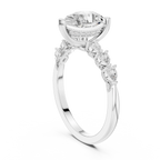 14K White Gold 2.33 CTW Pear Cut Moissanite Engagement Diamond Ring with Pear Shape Side Stones
