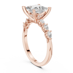 14K White Gold 2.33 CTW Princess Cut Moissanite Engagement Diamond Ring with Pear Shape Side Stones