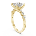 14K White Gold 2.33 CTW Princess Cut Moissanite Engagement Diamond Ring with Pear Shape Side Stones