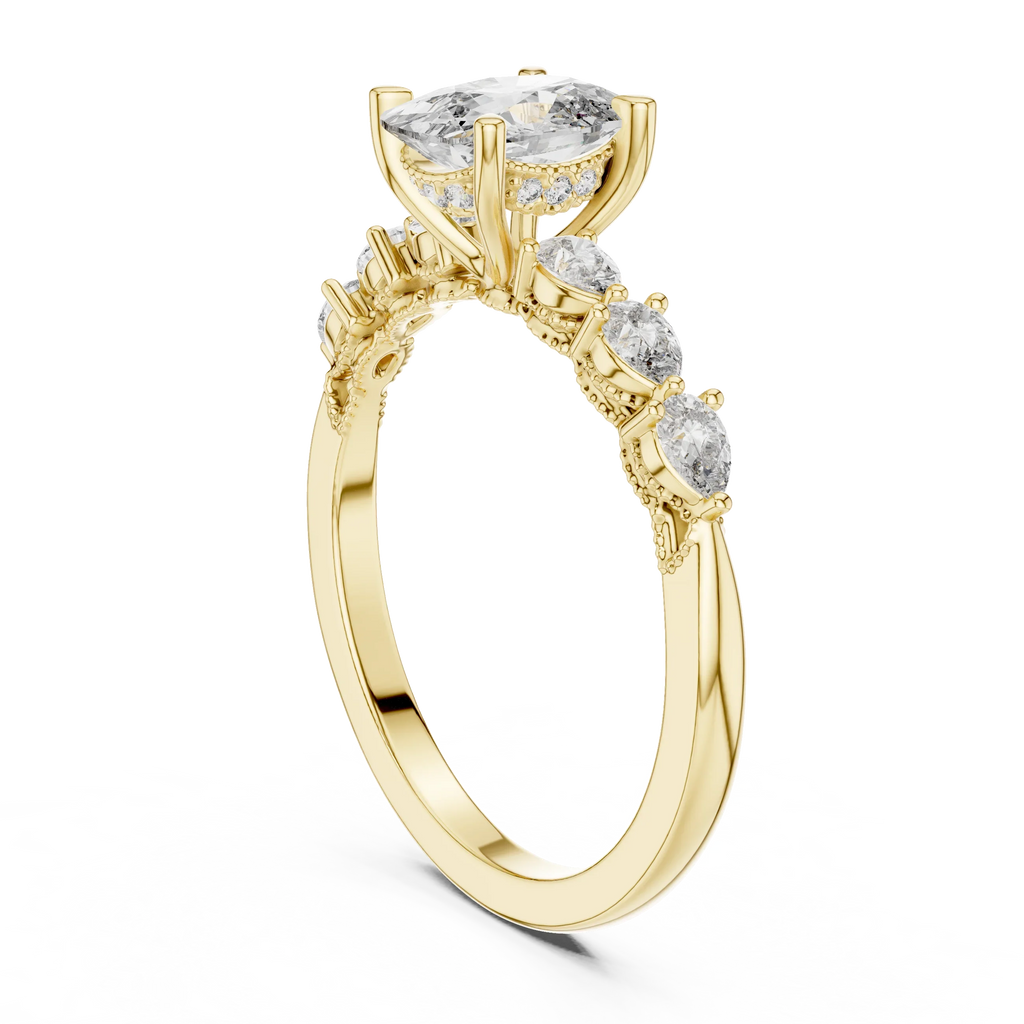 Seven-Stone Oval Moissanite Engagement Ring 2.34 CT D Color