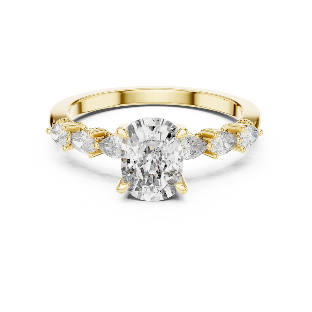 Seven-Stone Oval Moissanite Engagement Ring 2.34 CT D Color