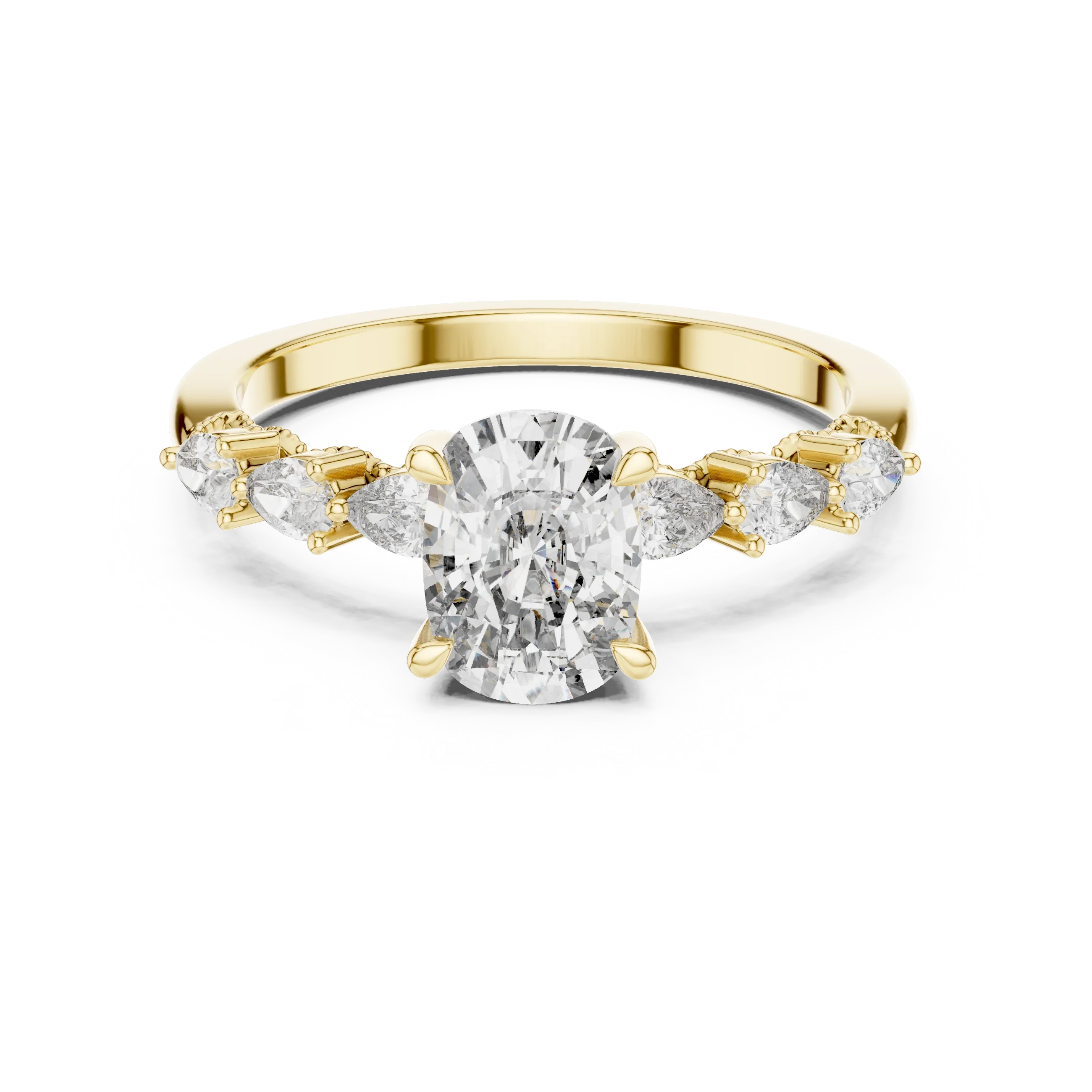 Seven-Stone Oval Moissanite Engagement Ring 2.34 CT D Color