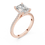 2.31 CTW Emerald Cut Lab Grown Diamond Hidden Halo Engagement Ring