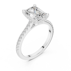 2.31 CTW Emerald Cut Lab Grown Diamond Hidden Halo Engagement Ring