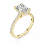 2.31 CTW Emerald Cut Lab Grown Diamond Hidden Halo Engagement Ring