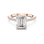 2.31 CTW Emerald Cut Lab Grown Diamond Hidden Halo Engagement Ring