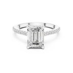 2.31 CTW Emerald Cut Lab Grown Diamond Hidden Halo Engagement Ring