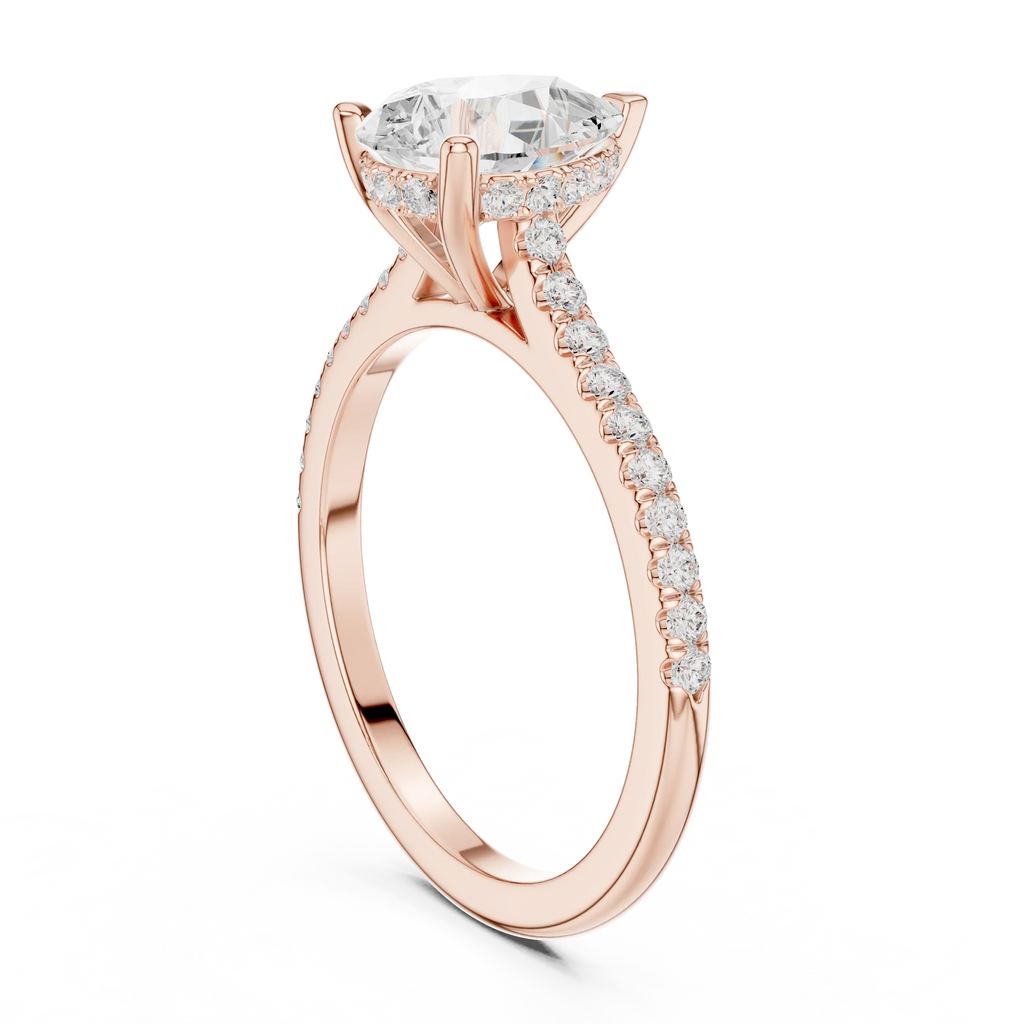 2.31 CTW Pear Cut Lab Grown Diamond Hidden Halo Engagement Ring