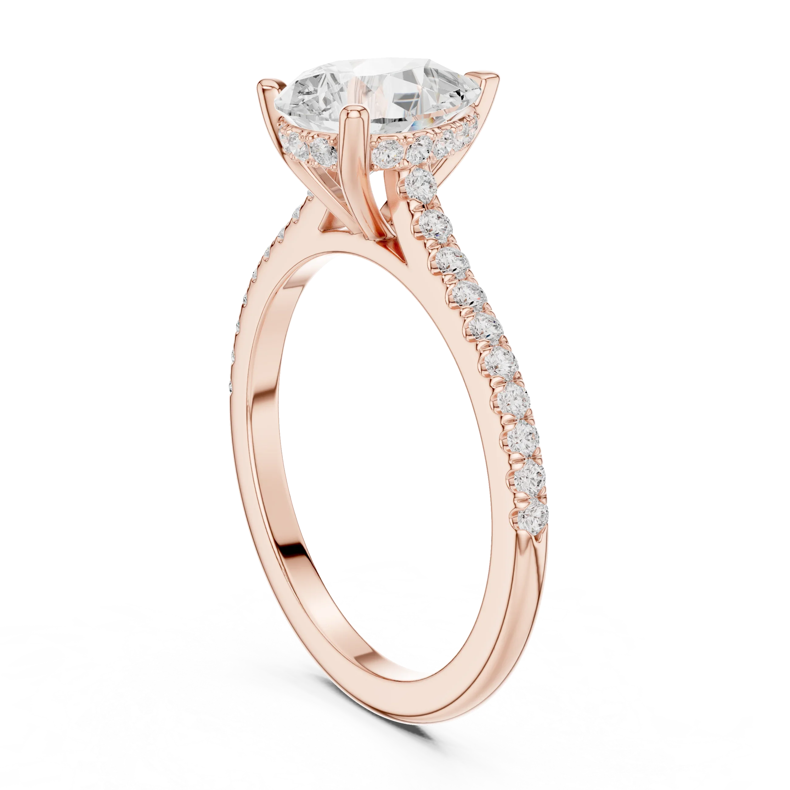 2.31 CTW Pear Cut Lab Grown Diamond Hidden Halo Engagement Ring