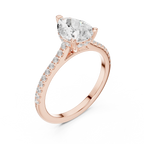 2.31 CTW Pear Cut Lab Grown Diamond Hidden Halo Engagement Ring