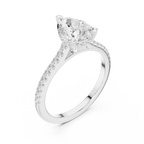 2.31 CTW Pear Cut Lab Grown Diamond Hidden Halo Engagement Ring