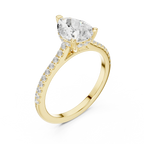 2.31 CTW Pear Cut Lab Grown Diamond Hidden Halo Engagement Ring