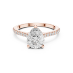 2.31 CTW Pear Cut Lab Grown Diamond Hidden Halo Engagement Ring