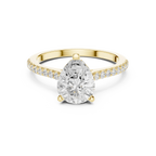 2.31 CTW Pear Cut Lab Grown Diamond Hidden Halo Engagement Ring
