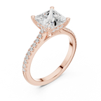 2.31 CTW Princess Cut Lab Grown Diamond Hidden Halo Engagement Ring