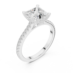 2.31 CTW Princess Cut Lab Grown Diamond Hidden Halo Engagement Ring