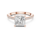 2.31 CTW Princess Cut Lab Grown Diamond Hidden Halo Engagement Ring