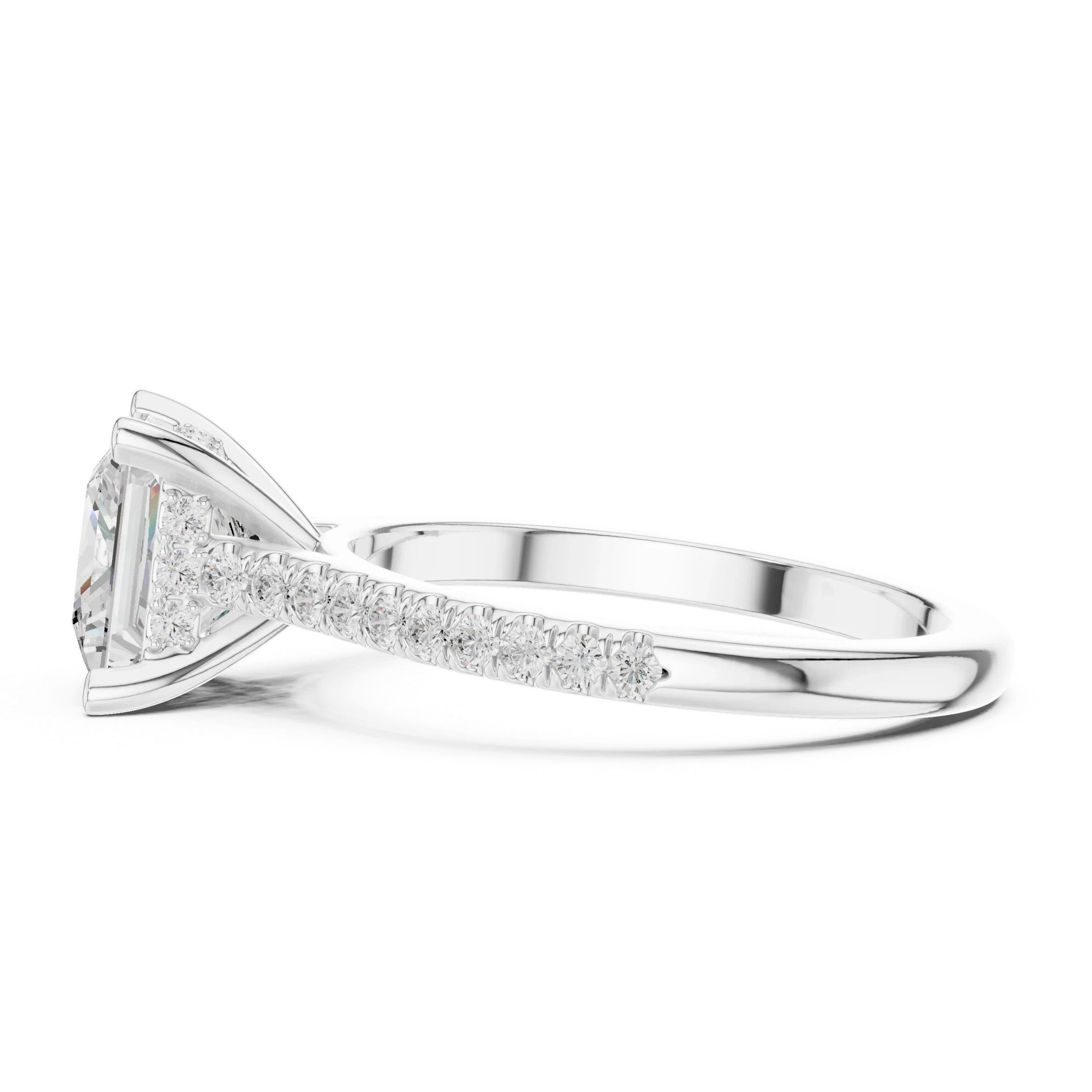 2.31 CTW Princess Cut Lab Grown Diamond Hidden Halo Engagement Ring