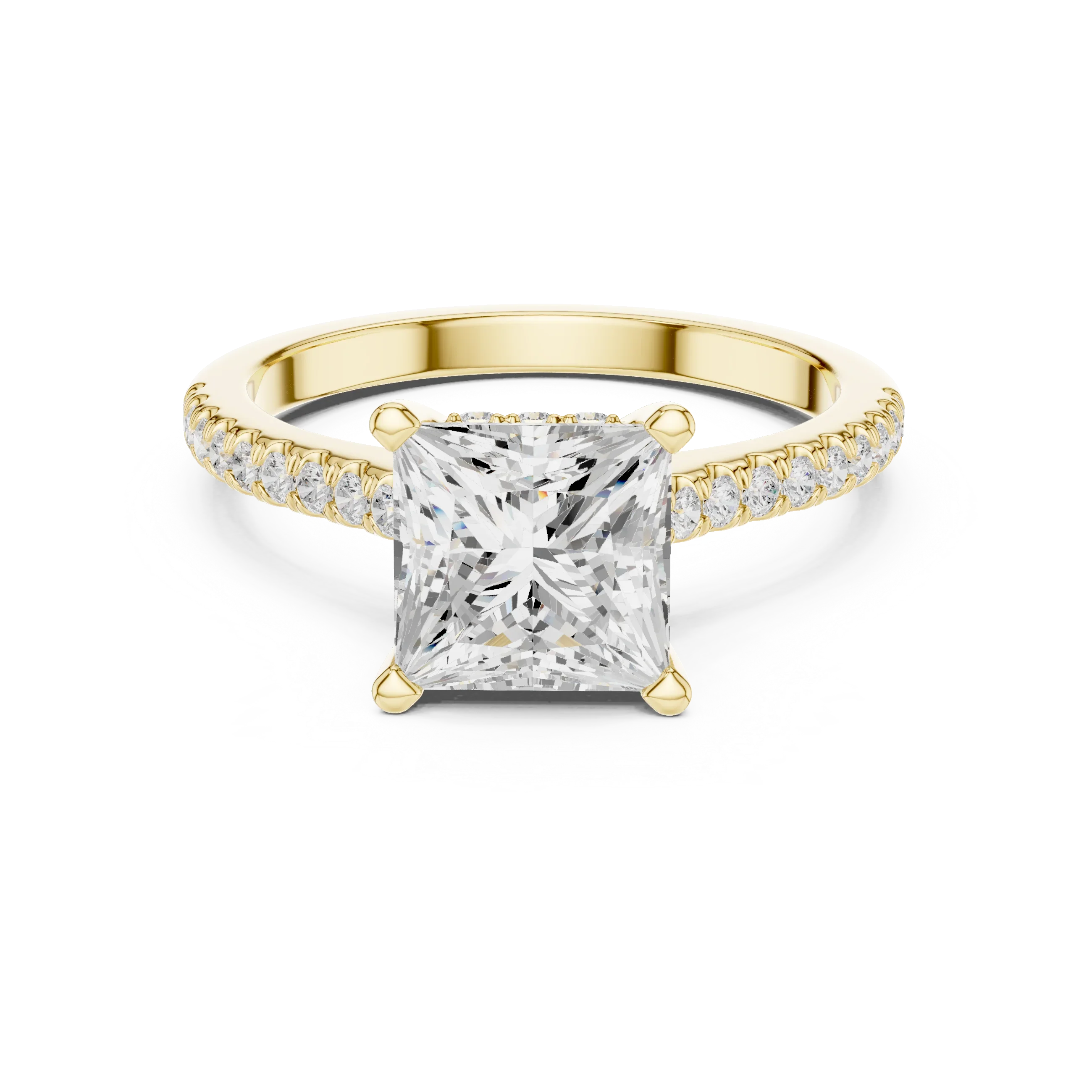 2.31 CTW Princess Cut Lab Grown Diamond Hidden Halo Engagement Ring
